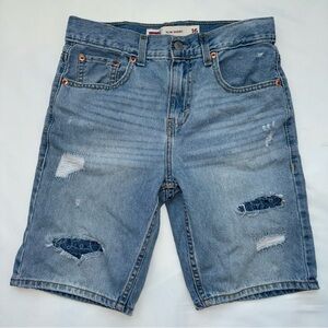 Levi’s Light Blue Distressed Denim Shorts – Size 16